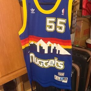 Adidas Blue & Yellow Denver Nuggets #55 Retro Mutombo Jersey with Skyline